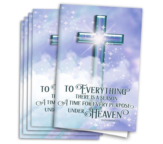 Adoration Cross Funeral Program Paper (Pack of 25).