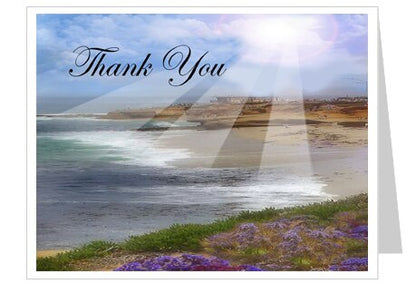 Seascape Thank You Card Template.