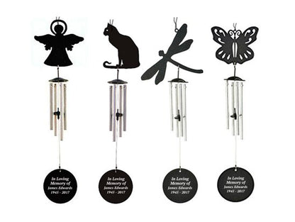 Personalized Dragonfly Silhouette In Loving Memory Memorial Wind Chime.
