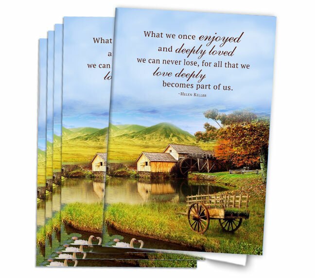Farm Landscape Funeral Program Paper (Pack of 25).