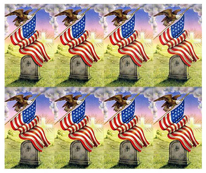 American Flag With Eagle Prayer Card Paper (Pack of 24).