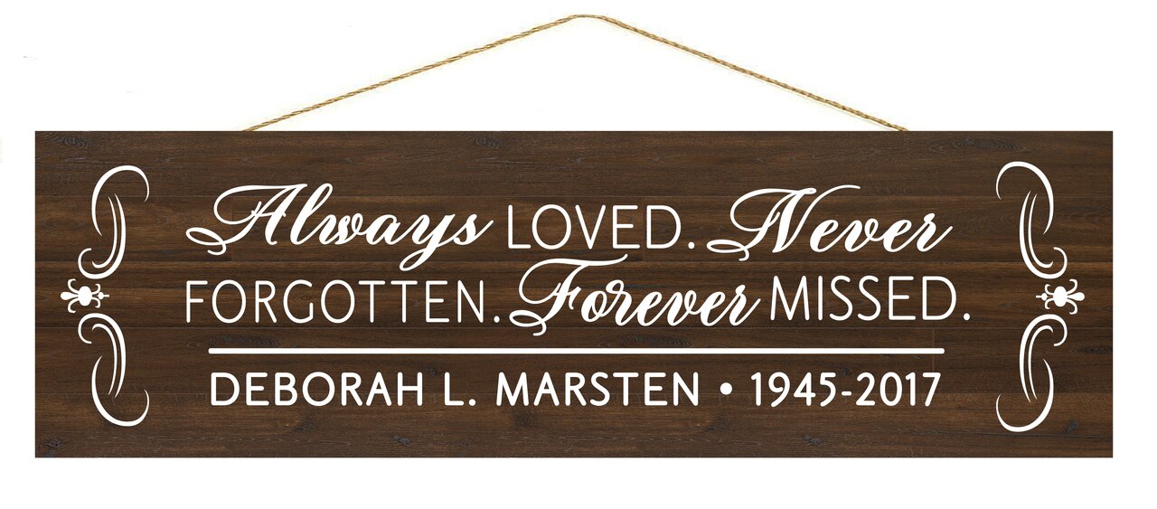 Always Forever Personalized Custom Memorial Wood Sign.