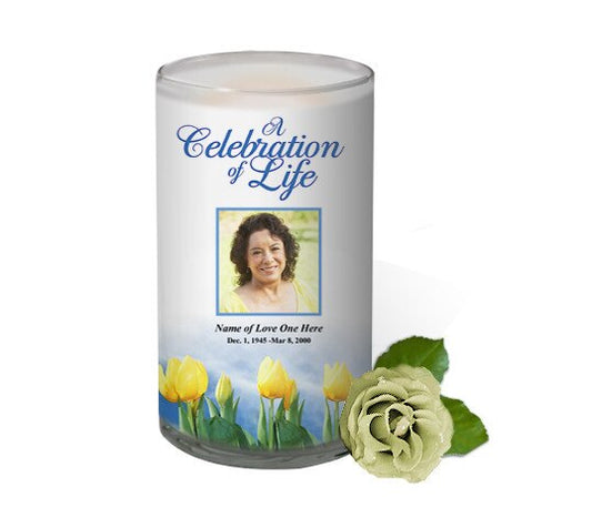 Inspire Personalized Glass Memorial Candle.