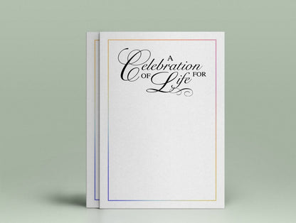 A Celebration of Life For Funeral Program Title.