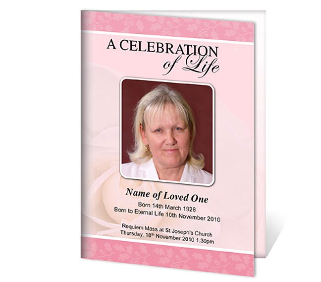 Bella A4 Funeral Order of Service Template.