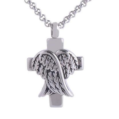 Stainless Steel Angel Wings Urn Pendant Necklace.