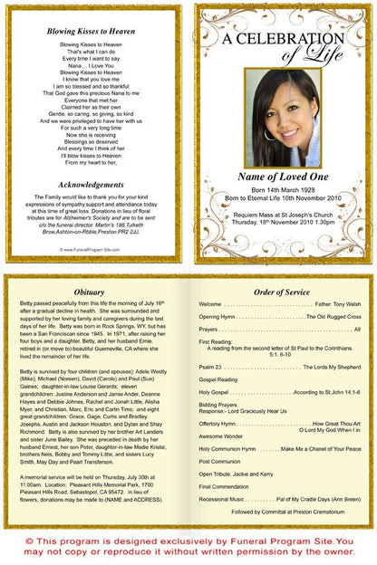 Affinity A4 Funeral Order of Service Template.