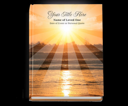 Sunrise Perfect Bind Memorial Funeral Guest Book.
