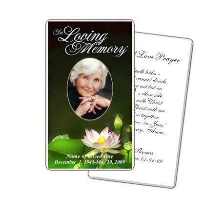 Lotus Prayer Card Template.