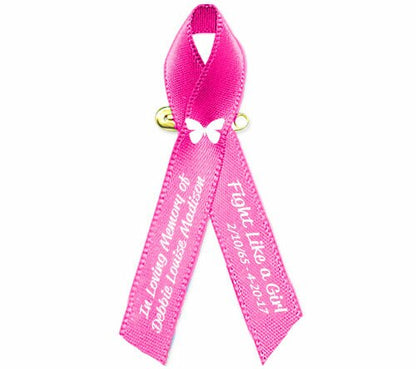 Breast Cancer Ribbon (Personalized Pink) Pack of 10.