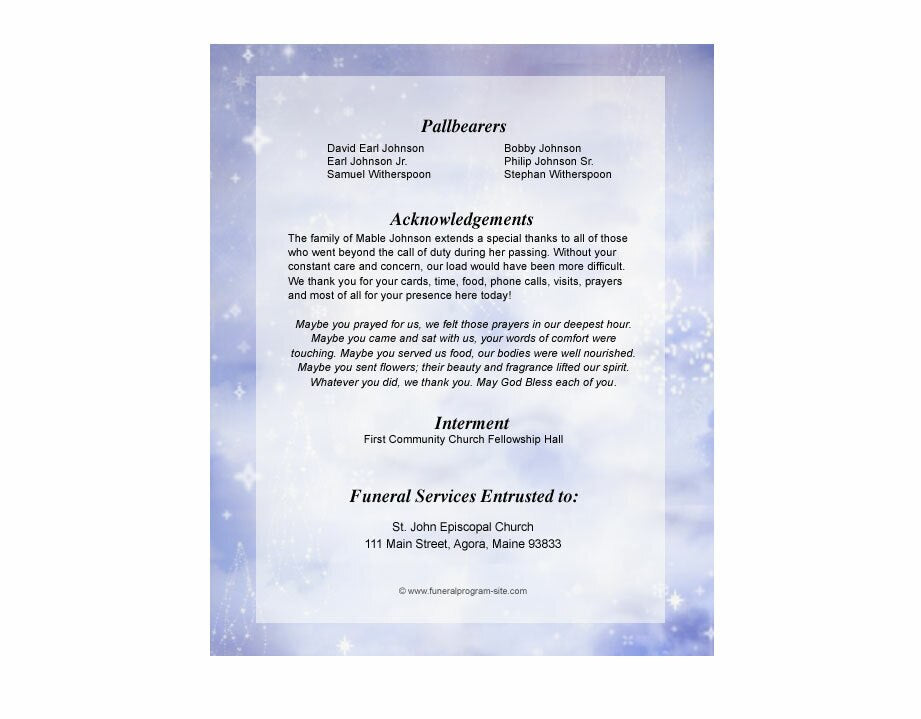 Pathway Funeral Booklet Template.