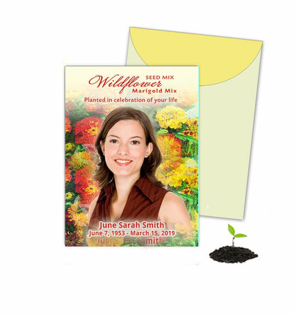 Marigold Personalized Memorial Seed Packet (Pack of 10).