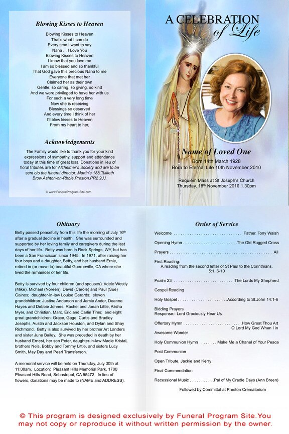Blessed A4 Funeral Order of Service Template.