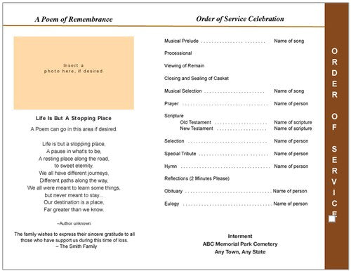 Radiance 8-Sided Funeral Graduated Program Template.