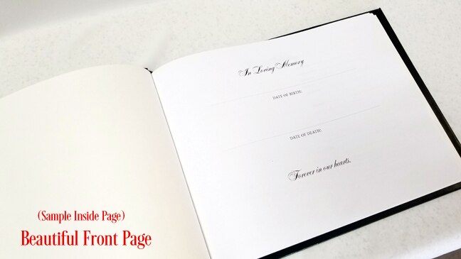 Classic Portrait Foil Stamped Funeral Guest Book With Photo.