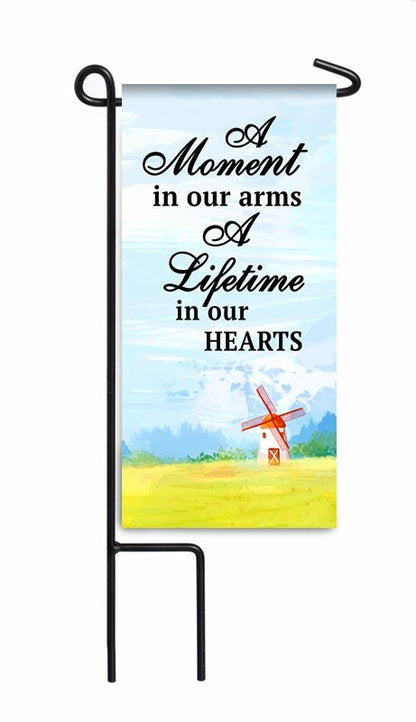 A Moment In Our Arms Mini Memorial Flag With Stand.