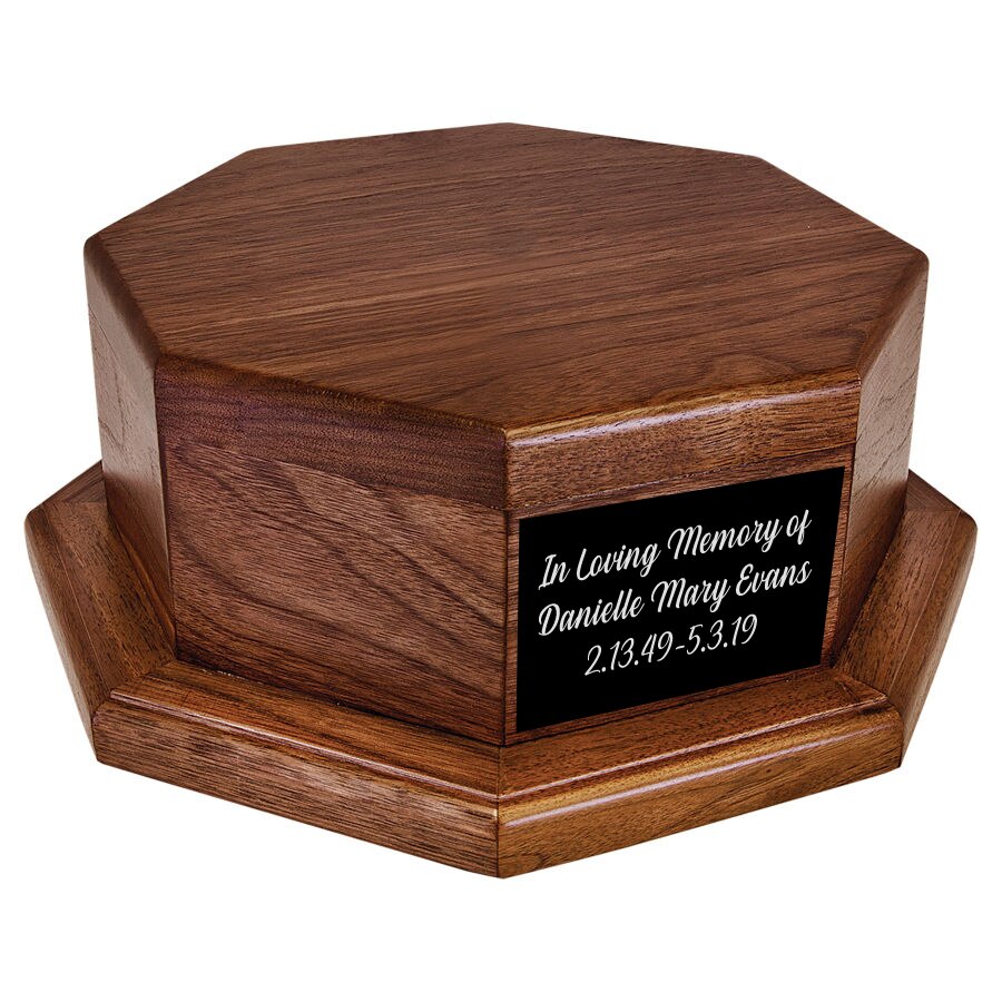Octagon Wood Cremation Urn Stand Base.