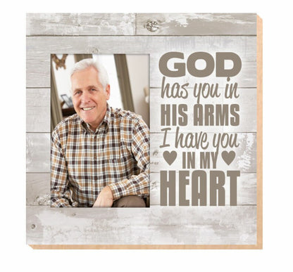 God Has You Memorial Photo Printed On Wood.