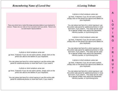 Pearls 8-Sided Funeral Graduated Program Template.