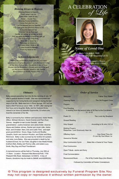 Essence A4 Funeral Order of Service Template.