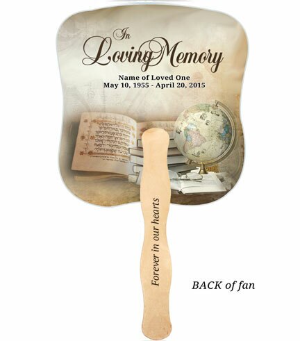 History Cardstock Memorial Fan With Wooden Handle (Pack of 10).