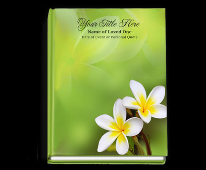 Plumeria Perfect Bind Memorial Funeral Guest Book.