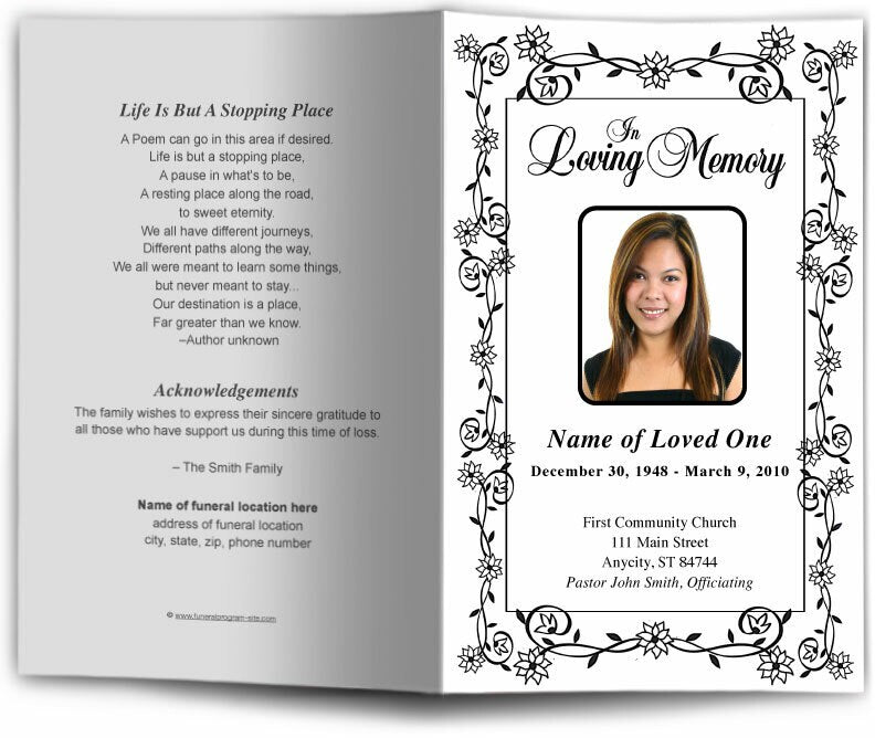 Branches Funeral Program Template.