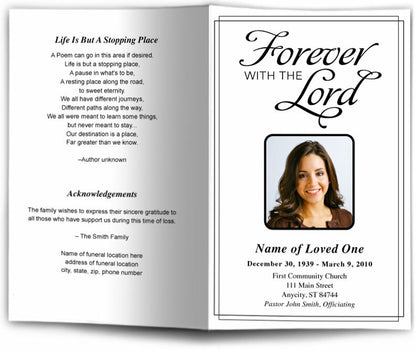 Forever Funeral Program Template.