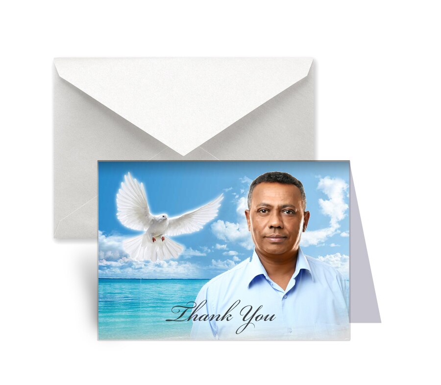 Peaceful Funeral Thank You Card Design & Print (Pack of 50).
