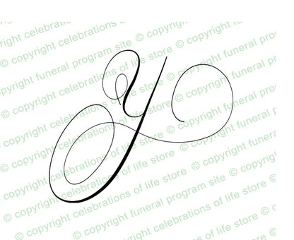 Monogram Script Letter Y.