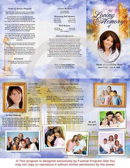 Pathway TriFold Funeral Brochure Template.