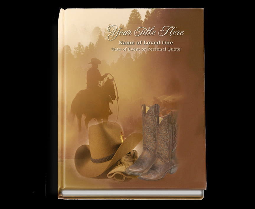 Ranch Perfect Bind Memorial Funeral Guest Book.