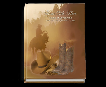 Ranch Perfect Bind Memorial Funeral Guest Book.
