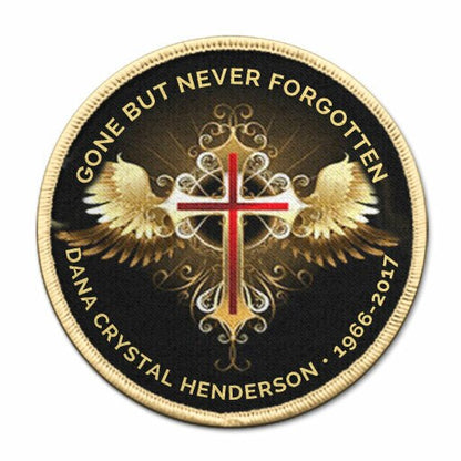 Cross With Wings Memorial Patch.
