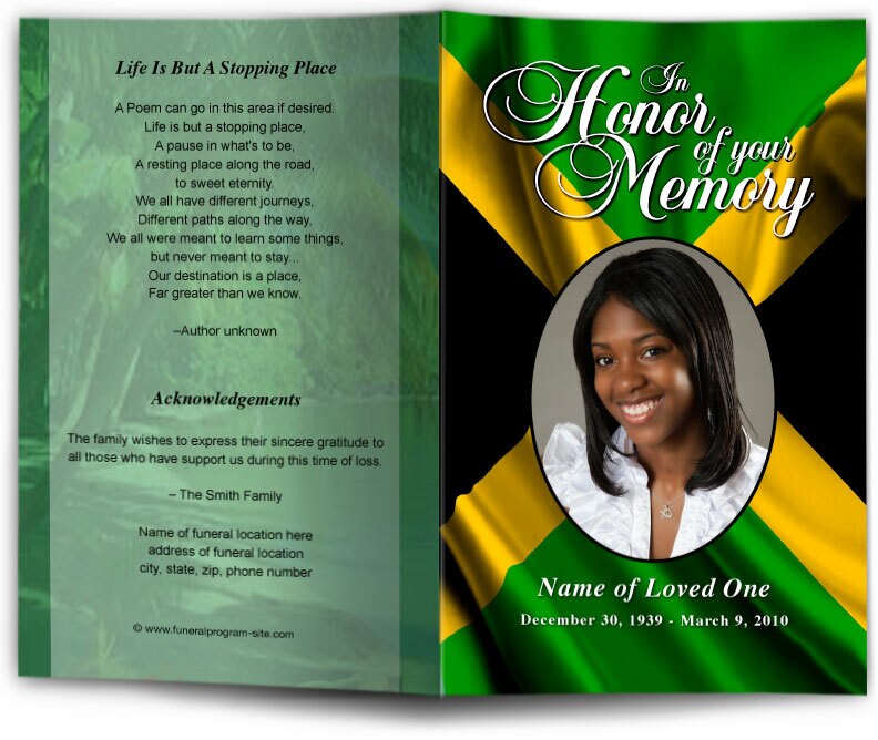 Jamaica Funeral Program Template.