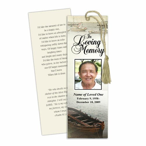 Fishing Memorial Bookmark Template.