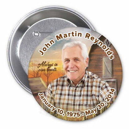 Country Barn Memorial Button Pin (Pack of 10).