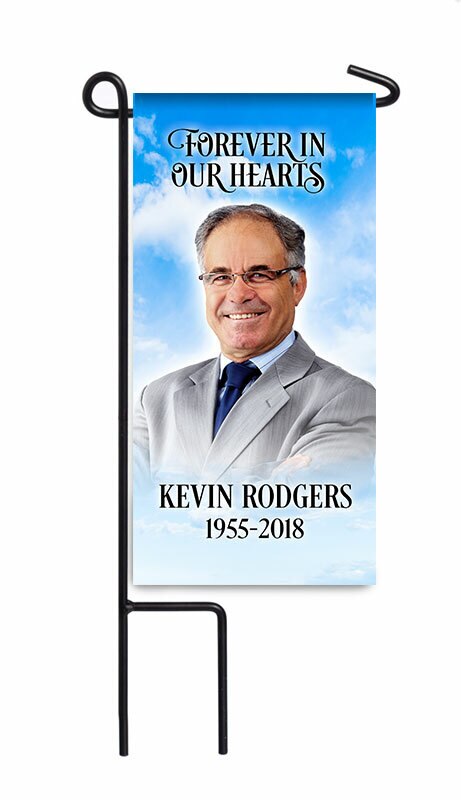Personalized Photo Mini Memorial Flag With Stand.