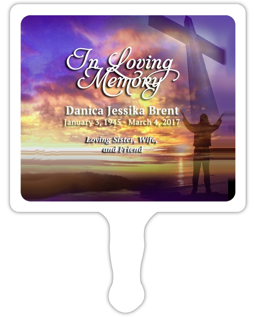 Worship All-In-One Plastic Memorial Hand Fan (Pack of 10).