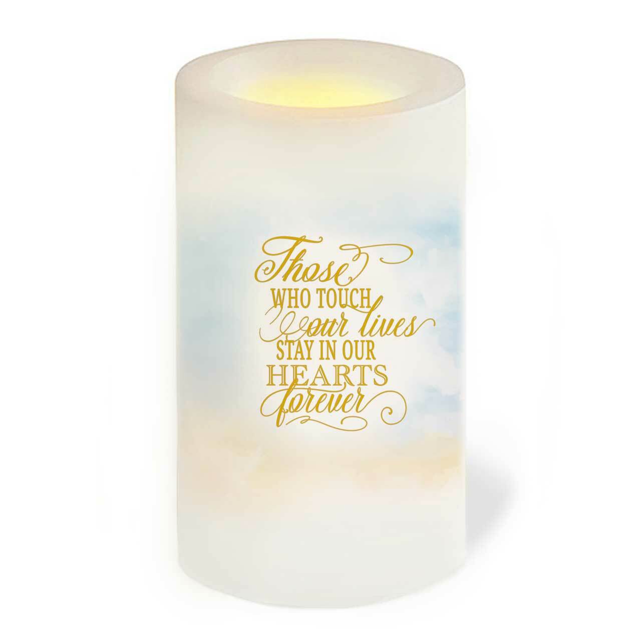 Framed Floral Personalized LED Memorial Candle.