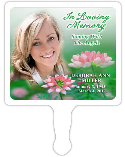 Ambrosia All-In-One Plastic Memorial Hand Fan (Pack of 10).