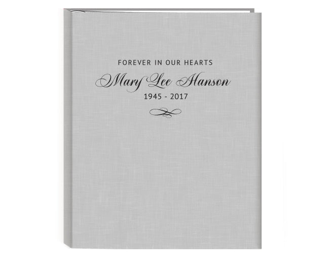 Charleston Linen Memorial Funeral Guest Book.