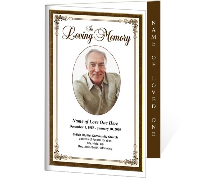 Creative 4-Sided Graduated Funeral Program Template.