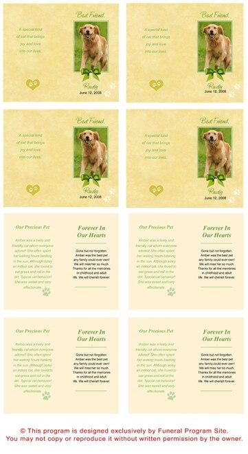 Gold Pet Memorial Cards Design & Print (Pack of 50).