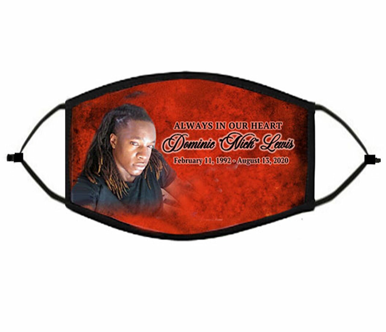 Face Mask Personalized Red Passion Adult Size.