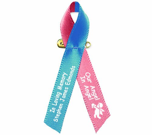 Blue Pink Awareness Ribbon Child Loss Baby - Pack of 10.