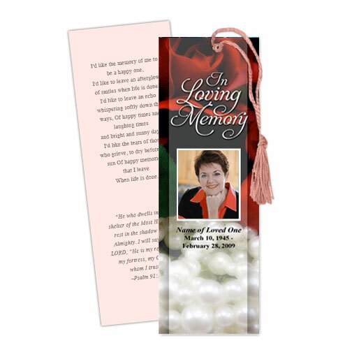 Elegance Memorial Bookmark Template.