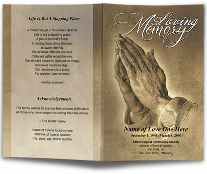 Prayer Funeral Program Template.