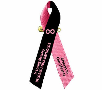 Black/Pink Ribbon Loss of A Female Loved One - Pack of 10.