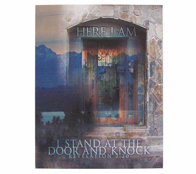 I Stand At The Door Inspirational Canvas Art.